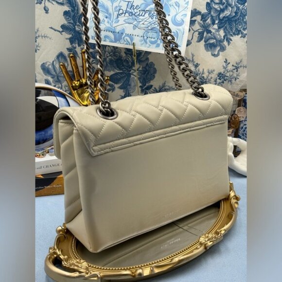 🆕 KURT GEIGER LONDON 🧿 NWOT Leather Kensington Convertible Shoulder Bag, Ivory - Picture 7 of 15